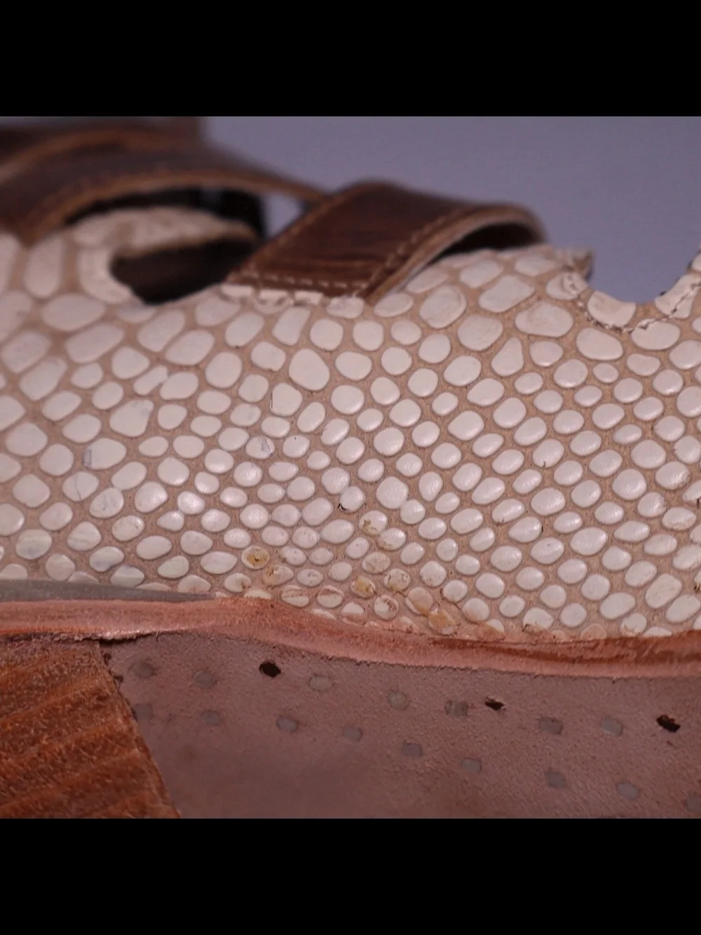 Freebird by Steven Bond Heeled Gladiator Sandals Snake Embossed Leather 7 READ